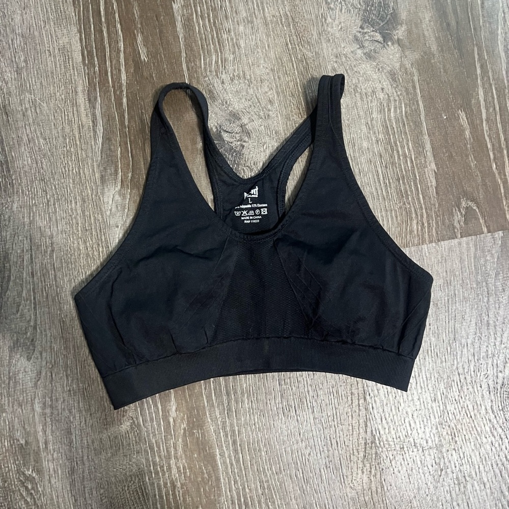 Pro-Fit Black Racerback Sports Bra with Wide Straps
